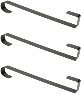 Kerstkrans deurhaak - Set van 3x stuks - 38 cm - metaal - haak - Deurkrans hanger - kerstkrans ophan