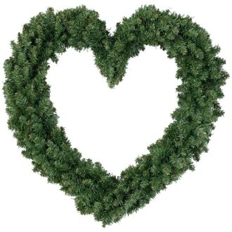 Kerstkrans - groen - hart - 50 cm - kerstdecoratie