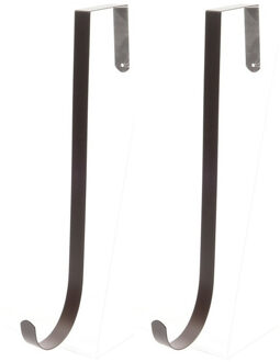 Kerstkrans hanger - 2x stuks - 28 cm - ijzer - kerstkransen ophangen - deurhanger/haak