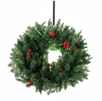 Kerstkrans met hanger - kerstkrans voor deur - 60 cm - met decoratie - kerst - kerstversiering