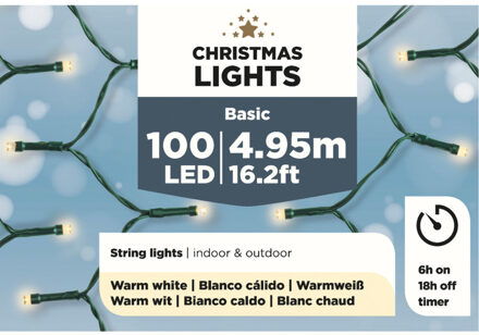 Kerstlichtsnoer - LED - warm wit - 525 cm - buiten - 100 lampjes - boomverlichting - Kerstverlichting kerstboom Multikleur