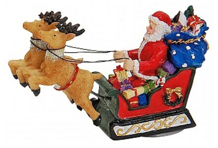 Kerstman beeldje - polystone - 8 cm - kerstman beelden