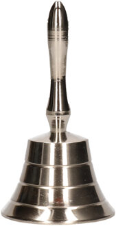 Kerstman bel - chroom - 11 x 6 cm - kerstbellen - kerstman accessoires - Verkleedattributen Zilverkleurig