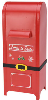 Kerstman brievenbus/mailbox - rood - staand - 50 cm - Letter to Santa - Kerstbeeldjes