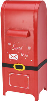 Kerstman brievenbus/mailbox - rood - staand - 50 cm - Santa Mail - Kerstbeeldjes