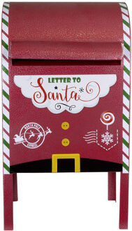 Kerstman brievenbus/mailbox - rood - staand - 52 cm - Letter to Santa - kerstdecoratie