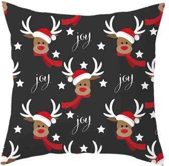 Kerstman Kussenhoes Vrolijk Kerstfeest Decoratie Kussensloop Dorp Pad Set Thuis Familie Winter Sneeuwpop 45X45 Cm # p7