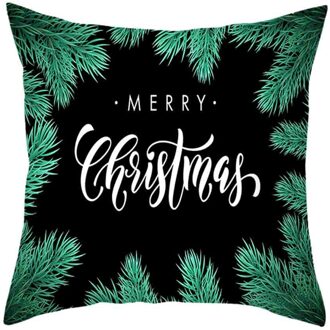 Kerstman Kussenhoes Vrolijk Kerstfeest Decoratie Kussensloop Dorp Pad Set Thuis Familie Winter Sneeuwpop 45X45 Cm # p7