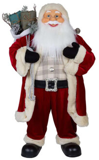 Kerstman pop Jacob - H80 cm - rood - staand - kerstman beeld - decoratie figuur