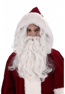 Kerstman Pruik en Baard Bart Wit - Transparant