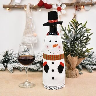 Kerstman Rode Wijn Fles Cover Novelty Wijnfles Wrap Cartoon Fles Zakken Wijn Zakken Fles Cover Wijnfles Cover decor sneeuwman