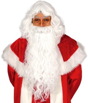 Kerstman set - baard met pruik - volwassenen - synthetisch haar - kerstmannen