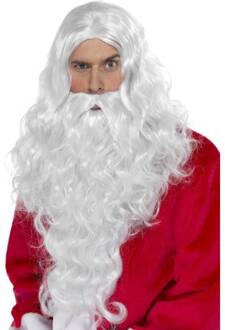 "Kerstmanpruik en -baard voor volwassenen - Verkleedattribuut - One size"