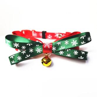 Kerstmis Kat Halsband Strikje Verstelbare Bell Neck Strap Dierbenodigdheden groen / L