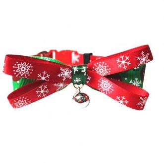 Kerstmis Kat Halsband Strikje Verstelbare Bell Neck Strap Dierbenodigdheden rood / L