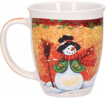 Kerstmok sneeuwpop met zwarte hoed