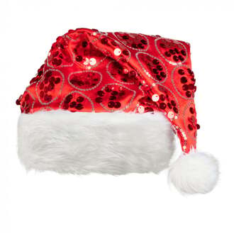 kerstmuts Dangling polyester rood wit one-size