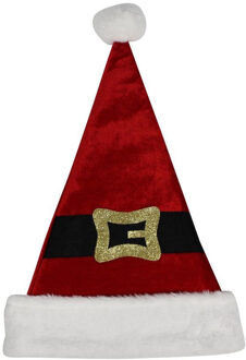 Kerstmuts - kerstman riem - rood - 30 x 45 cm - voor volwassenen