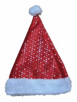Kerstmuts met glinsteringen Rood - Zalm