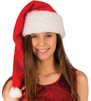 Kerstmuts pluche 80cm Rood - Zalm