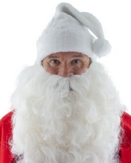 Kerstmuts wit pluche Wit - Transparant