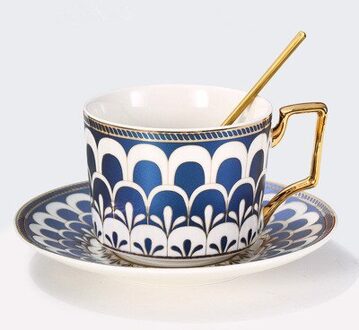 Kerstpakketten Keramische Koffie Mokken Ontbijt Melk Thee Cup Drinkware Met Lade & Lepel Keuken Drinken Gebruiksvoorwerpen Huwelijksgeschenken stijl 4