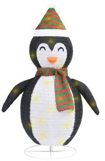 Kerstpinguïn decoratief LED 90 cm luxe stof Multikleur