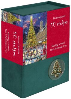 Kerstpuzzel Hout - Skating Around the Christmas Tree (50 stukjes)