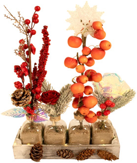 Kerstsfeer in flesjes + led verlichting