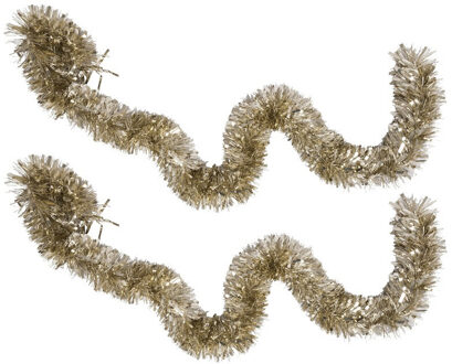 Kerstslinger - 3x - goud - 200 x 15 cm - lametta/folie - folieslinger - kerstboomslinger