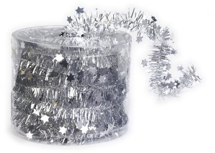 Kerstslinger dun - zilver - 3,5 x 700 cm - Guirlande folie - kerst versiering