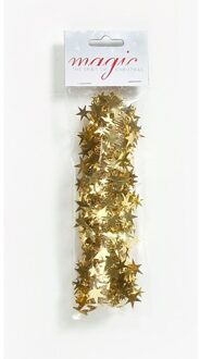 Kerstslinger goud 750cm - Guirlande folie lametta - Gouden kerstboom versieringen - Kerstslingers Goudkleurig