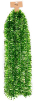 Kerstslinger - groen - folie - 270 cm x 7,5 cm - lametta - kerstboomslinger - kerstversiering