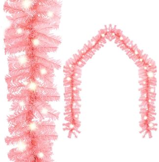 Kerstslinger met LED-lampjes 10 m roze