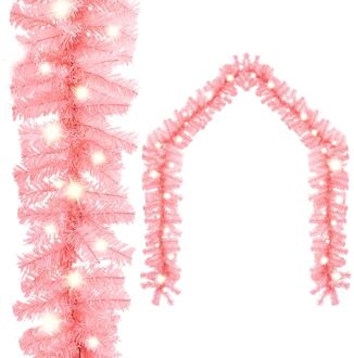 Kerstslinger met LED-lampjes 5 m roze