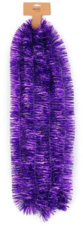 Kerstslinger - paars - folie - 270 cm x 7,5 cm - lametta - kerstboomslinger
