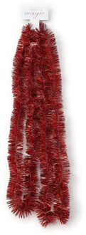 Kerstslinger - rood - 270 cm - Guirlande folie lametta - Rode kerstboom versieringen - Kerstslingers