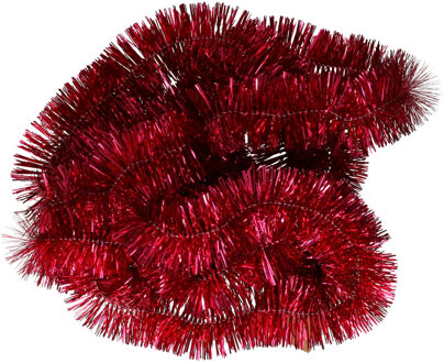 Kerstslinger - rood - folie - 270 x 5 cm - lametta - kerstboomslinger