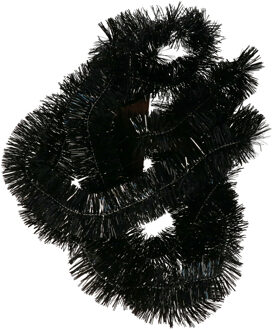 Kerstslinger - zwart - folie - 270 cm - lametta - kerstboomslinger