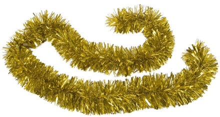 Kerstslingers - glitter goud - folie - 180 x 12 cm - extra brede slinger/kerstboom versiering - Kerstslingers Goudkleurig