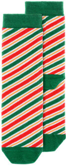 Kerstsokken kind Gestreept Rood/Groen Multikleur - Print