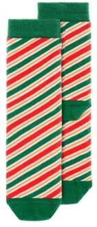 Kerstsokken kind Gestreept Rood/Groen Multikleur - Print