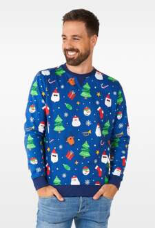 Kersttrui Festive Blauw