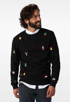 Kersttrui X-Mas Icons Zwart