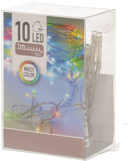 Kerstverlichting - 1 meter - op batterij - gekleurd - 10 lampjes