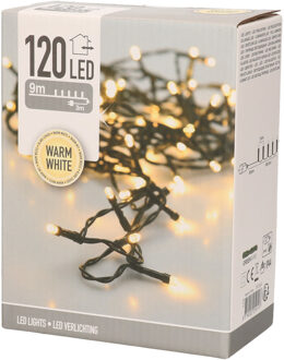Kerstverlichting - 1x - 120 led lampjes - warm wit - 120 lampjes - 9 meter