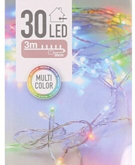 kerstverlichting - 2 meter - gekleurd - batterij - 30 lampjes - kerstversiering/kerstdecoratie