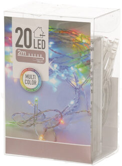 Kerstverlichting - 2 meter - gekleurd - op batterij - indoor - Kerst lampjes Multi