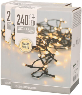 Kerstverlichting - 2x - LED - warm - wit - 240 lampjes - 21 meter