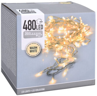 Kerstverlichting - 36 meter - transparant - warm wit - 480 lampjes